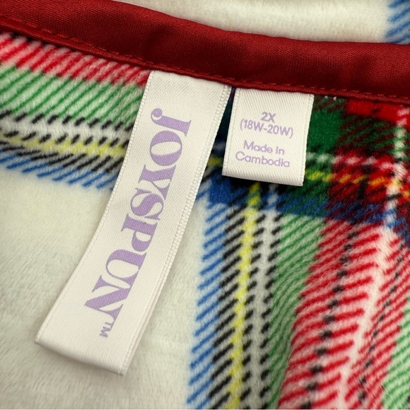 Joyspun Women’s Size 2X-3X Plaid Christmas pajama set Plush Pajamas NWT - Picture 7 of 10